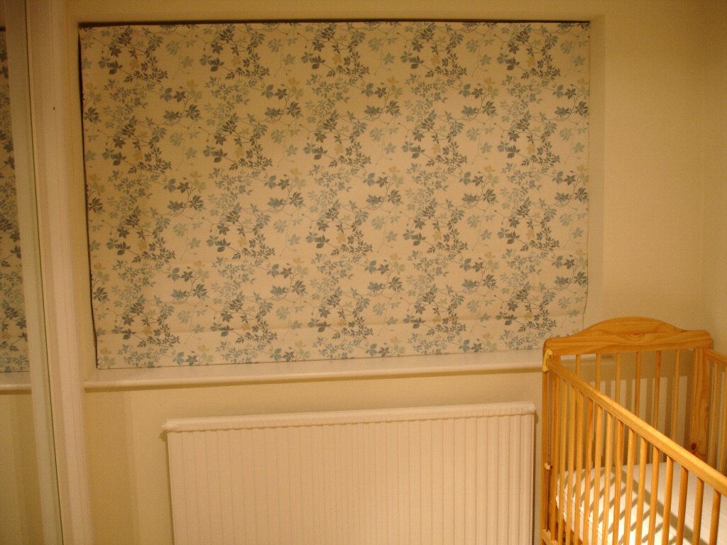 Black out blind for baby's room in John Lewis linen fabric