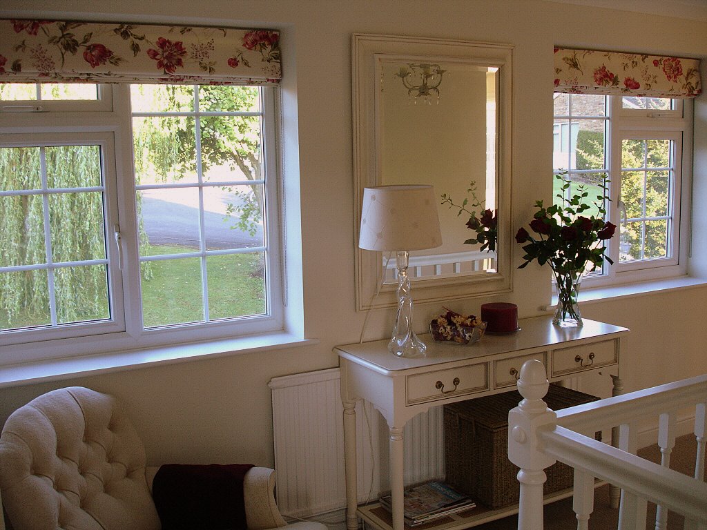 Roman blinds on a landing - please look in the client gallery to see these lovely blinds down. 